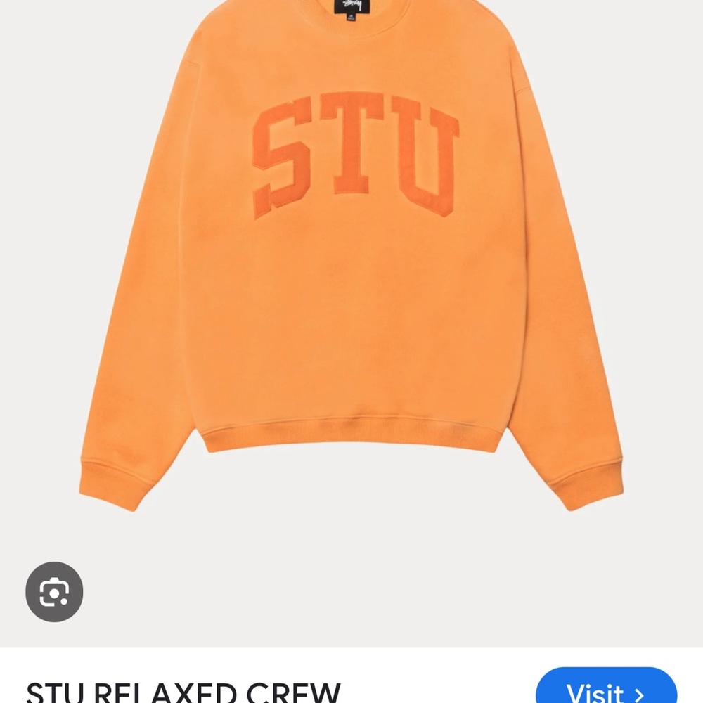 Stussy Orange Crew Neck Sweat shirt
